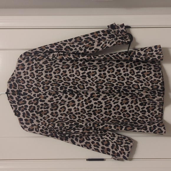 Kate Spade New York leopard print pea coat rain jacket Sz. M xlnt condition - Picture 2 of 11